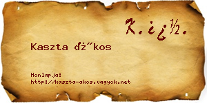 Kaszta Ákos névjegykártya