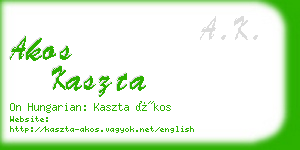 akos kaszta business card